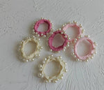 PINK PEARL HAIR TIES (SET OF 6)