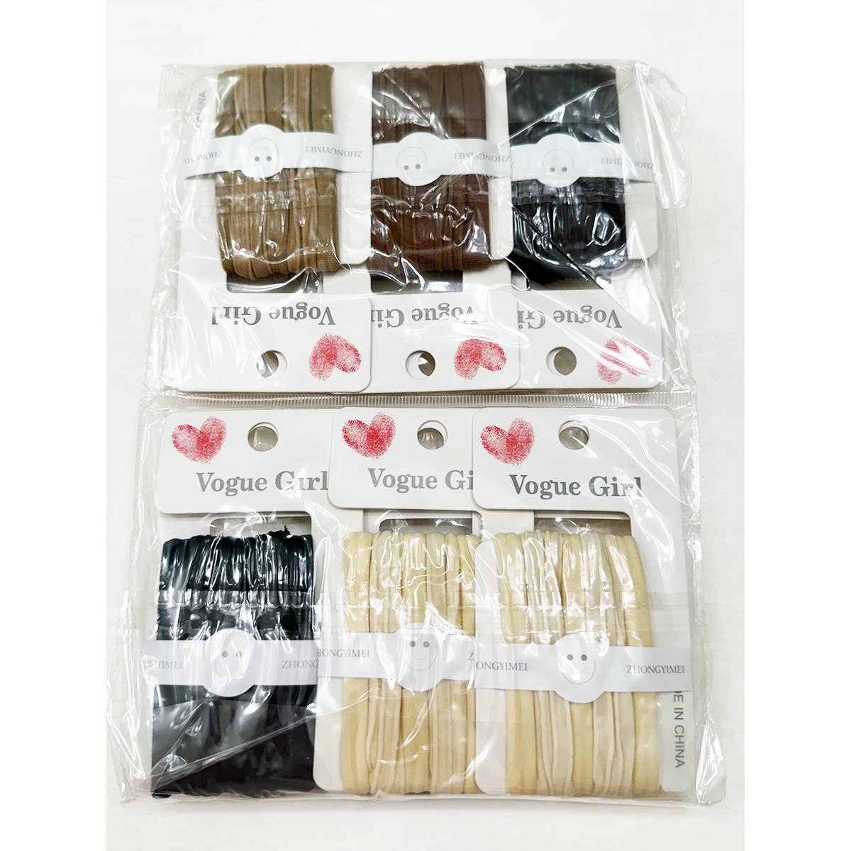 Neutral Shade Seamless Ponytail Mixed Hair Ties