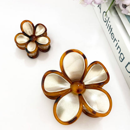 TORTOISESHELL FLOWER HAIR CLIP