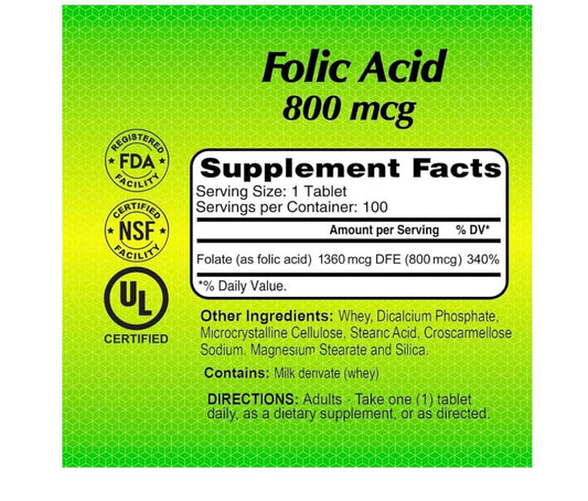 ALFA FOLIC ACID 800 MG 100 TB