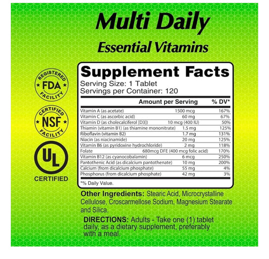 VITAMINAS ESENCIALES DIARIAS MULTI ALFA