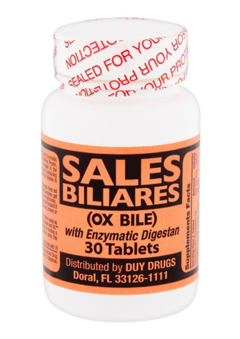 SALES BILIARES: OX BILE 30 TABLETS