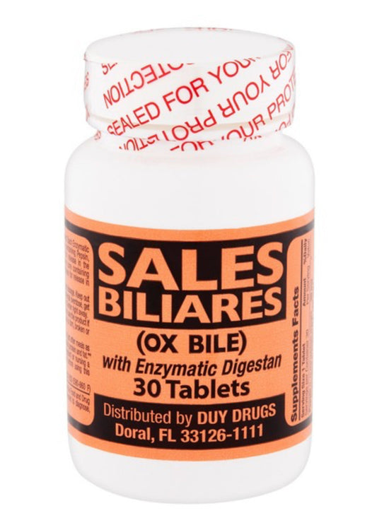 SALES BILIARES: OX BILE 30 TABLETS