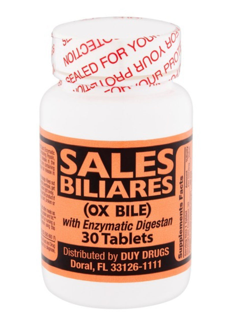 SALES BILIARES: OX BILE 30 TABLETS