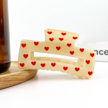 Square Heart Hair Claw Clip, Valentine’s Day Hair Accessory