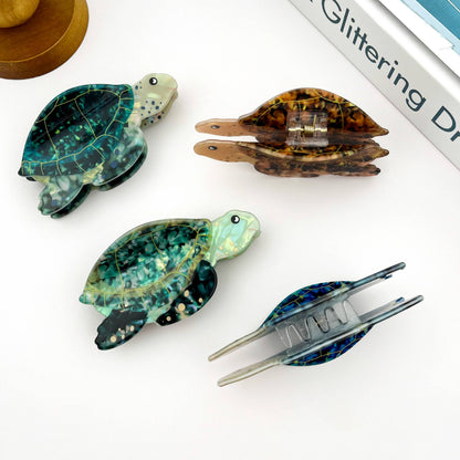 Sea Turtle Hair Claw Clip, Ocean-Inspired Hair Accessory