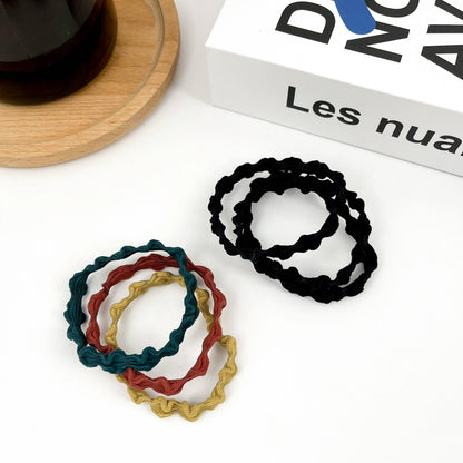 3PCS Colorful Wave Hair Tie,High Elastic Hair Band Set