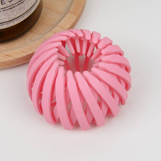 EXPANDABLE MATTE HAIR TIE/ BUN NEST HAIR HOLDER