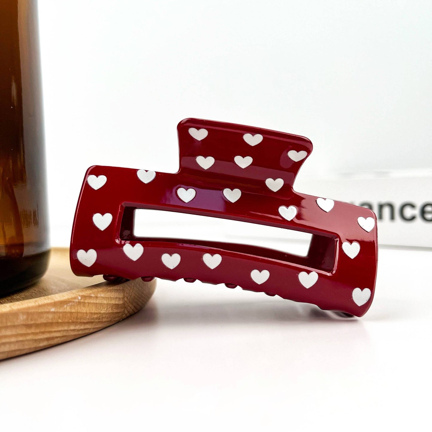 Square Heart Hair Claw Clip, Valentine’s Day Hair Accessory