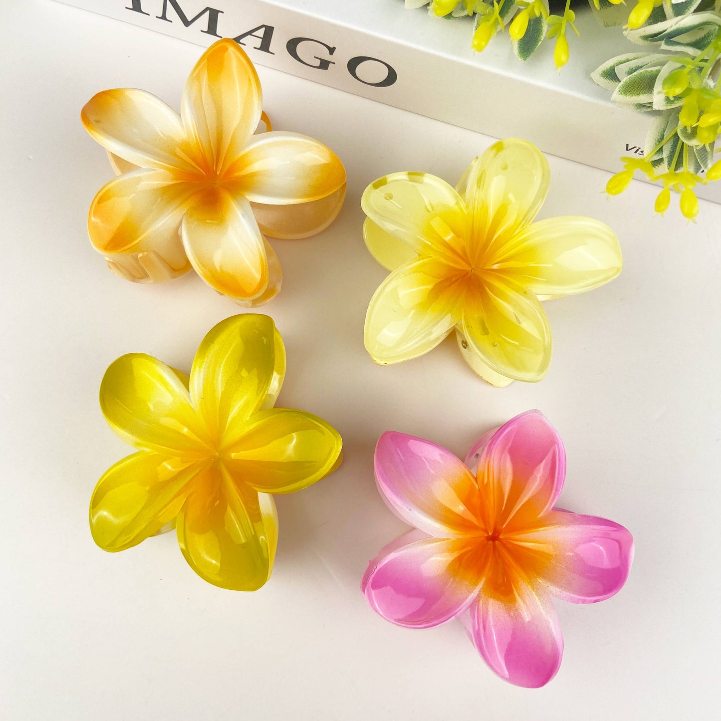 COLORFUL PLUMERIA HAIR CLIP