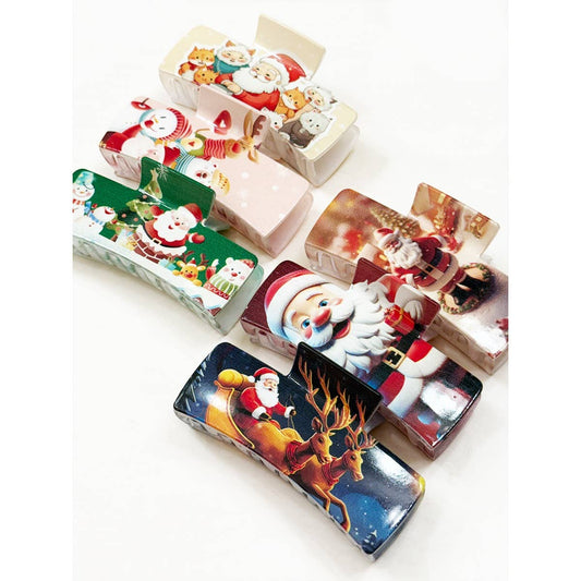 Christmas Vintage Design Rectangle Hair Claw