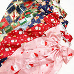 Christmas Printe Satin Hair Bow Clip