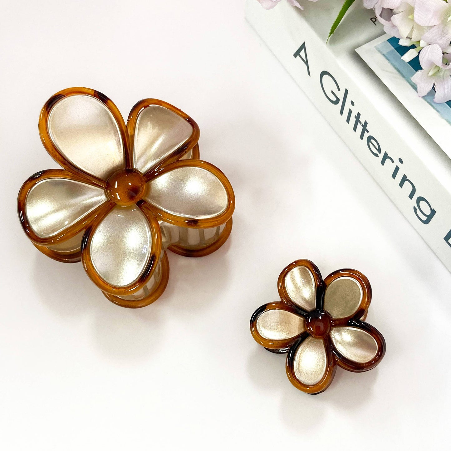 TORTOISESHELL FLOWER HAIR CLIP