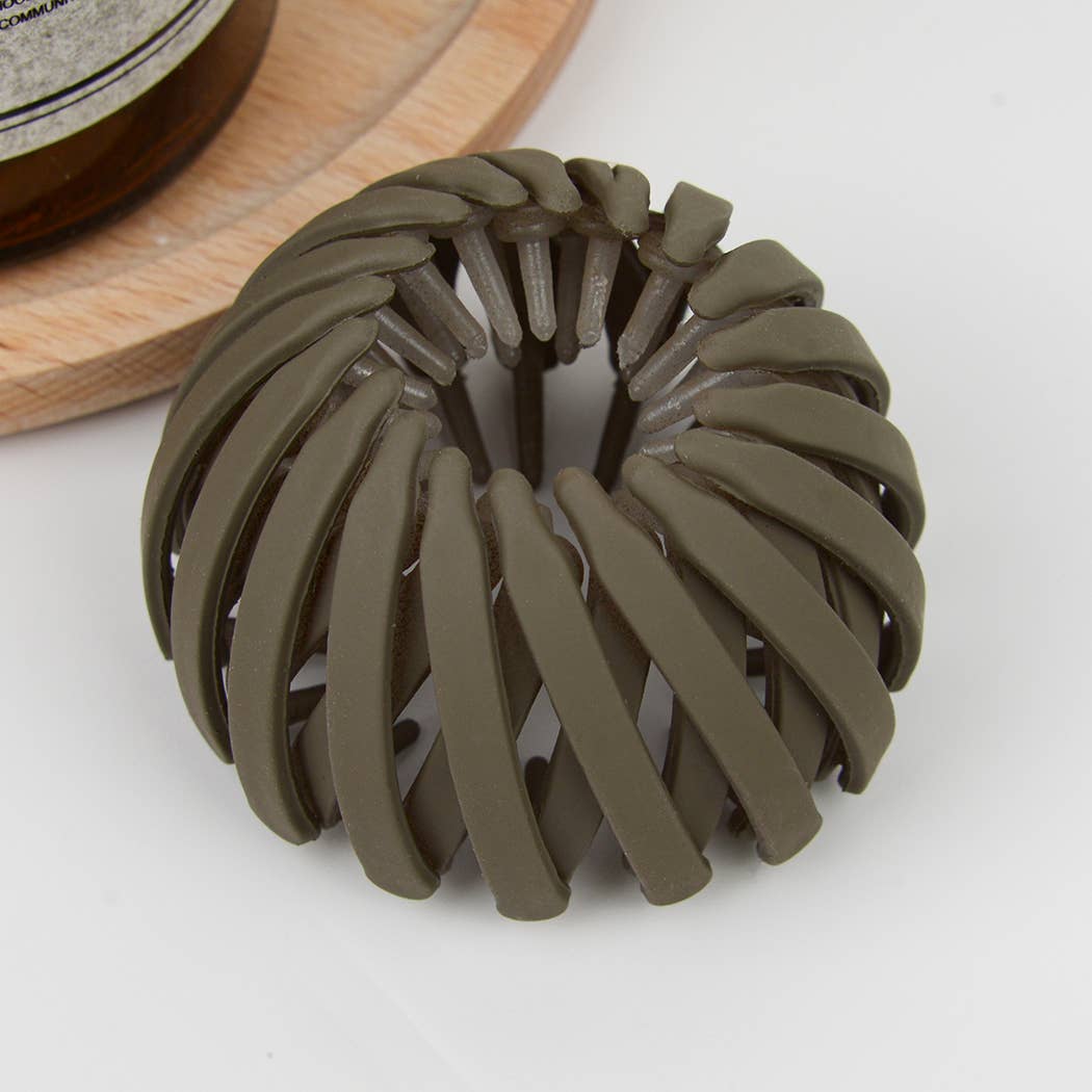 EXPANDABLE MATTE HAIR TIE/ BUN NEST HAIR HOLDER