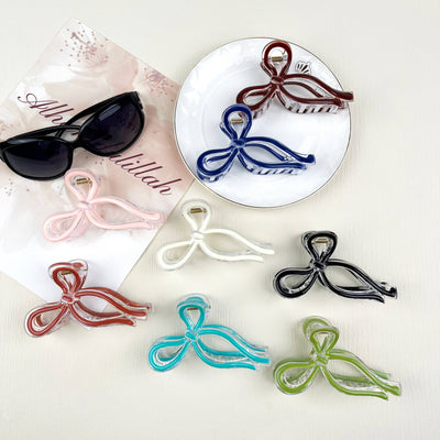 BOW JELLY COLOR HAIR CLIPS