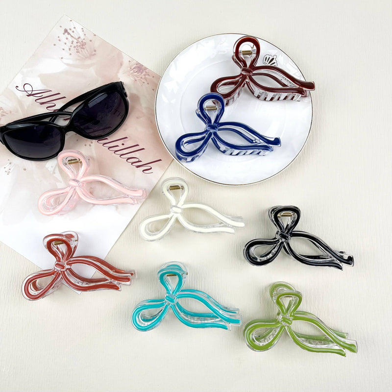 BOW JELLY COLOR HAIR CLIPS