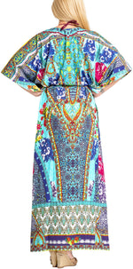 LA LEELA Women's Oversize Caftan Maxi Boho Nightwear 2X-3X C