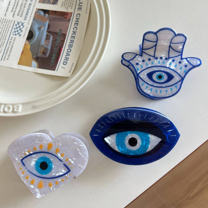 Hamsa Hand & Heart Evil Eye Design Hair Clip