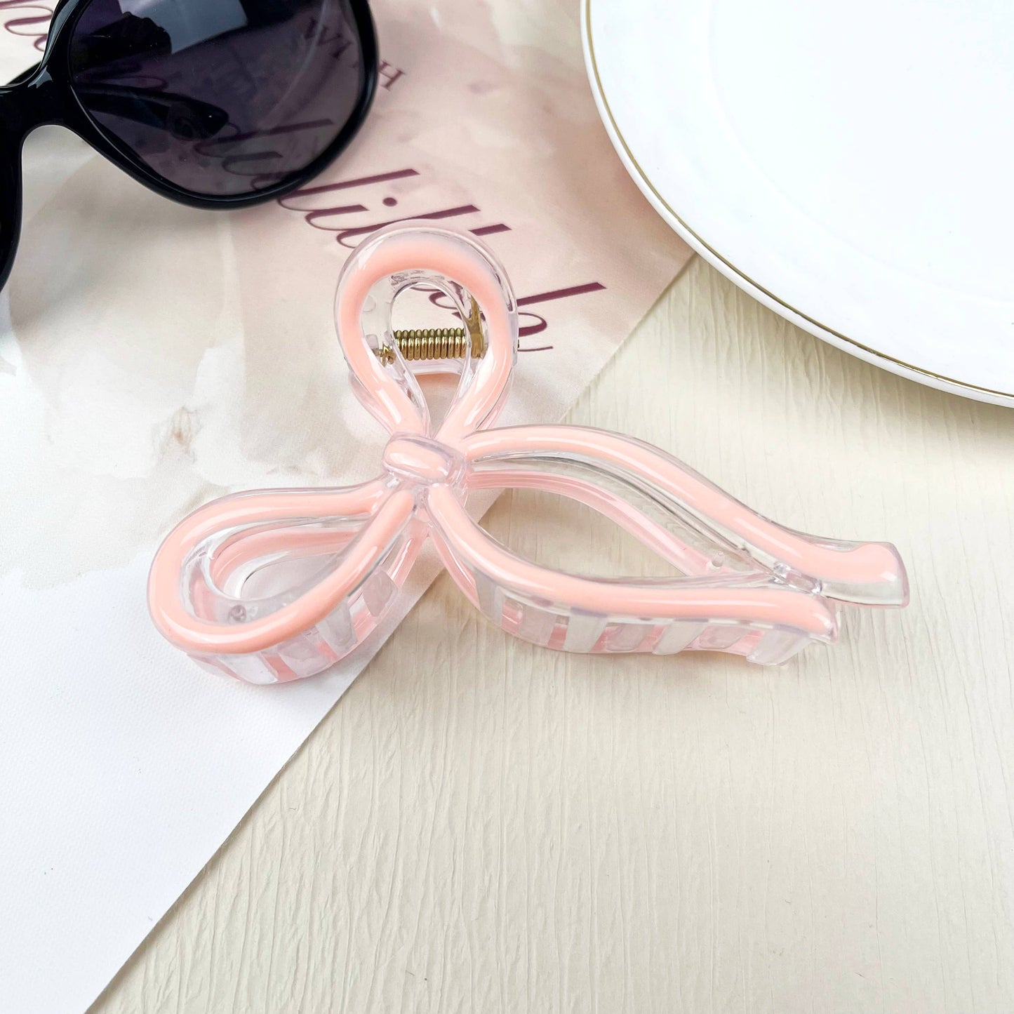 BOW JELLY COLOR HAIR CLIPS