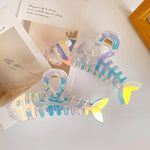 IRIDESCENT FISHBONE CLAW CLIP
