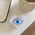 Hamsa Hand & Heart Evil Eye Design Hair Clip