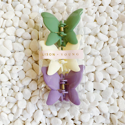 TRIO SET BUTTERFLY CLIPS