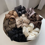 GIFTY - Solid Color Satin Scrunchie with Ruffle Detail