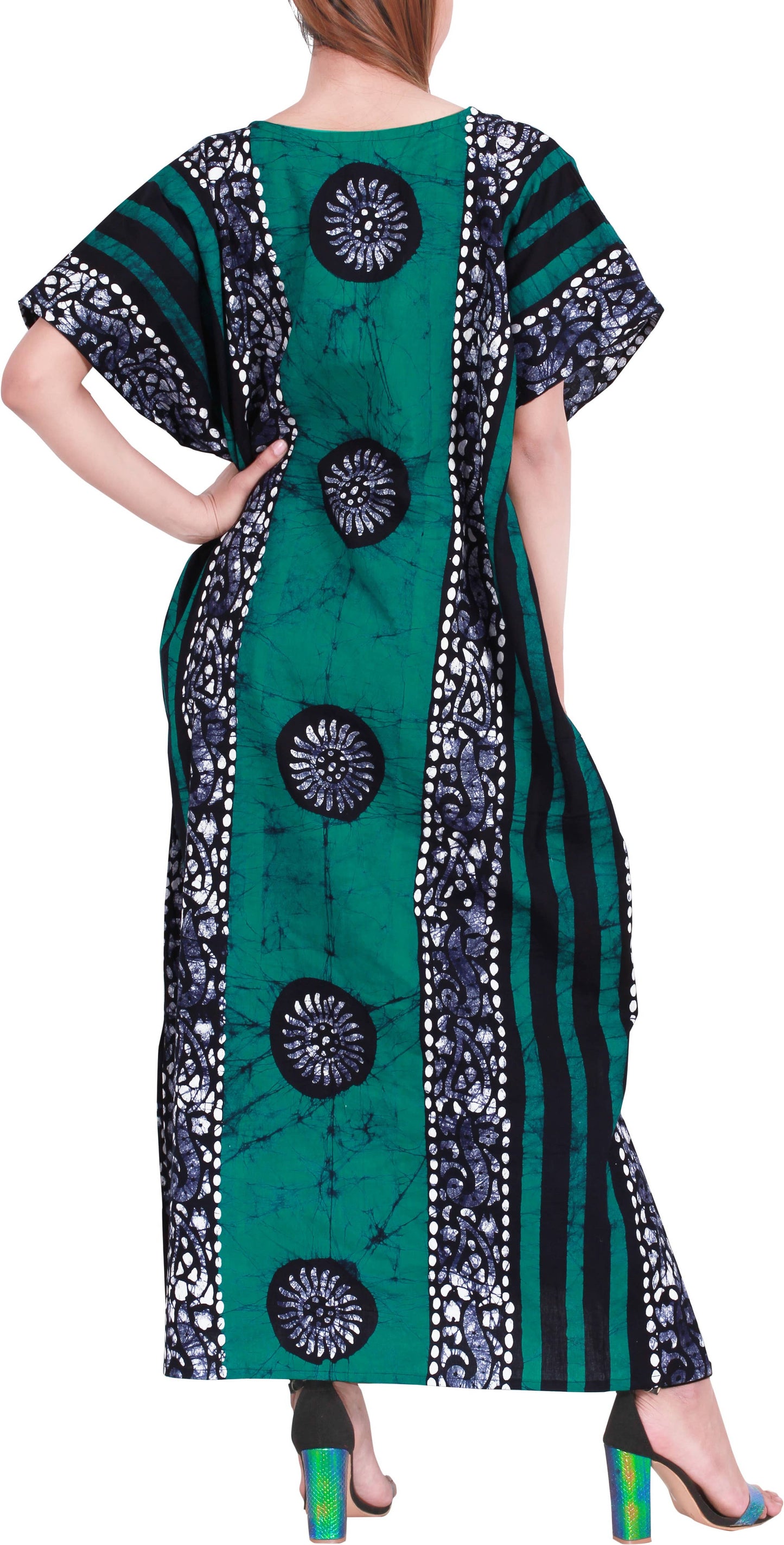 LA LEELA Women's Caftan Maxi Robe 3X-4X Sea Green-A30