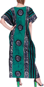LA LEELA Women's Caftan Maxi Robe 3X-4X Sea Green-A30